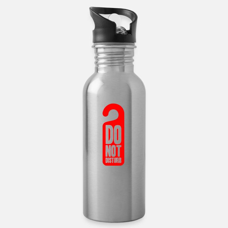 Do Not Disturb - S’il vous plaît ne pas déranger - Gourde avec paille intégrée - argent clair
