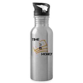 Geld - Trinkflasche mit integriertem Trinkhalm - Lightsilver - Rechts