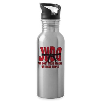 Judo Schwarzer Gürtel Kampfsport Judoka Geschenk - Trinkflasche mit integriertem Trinkhalm - Lightsilver - Rechts