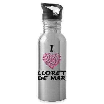 Ich liebe Lloret de mar I love lloret de mar - Trinkflasche mit integriertem Trinkhalm - Lightsilver - Rechts