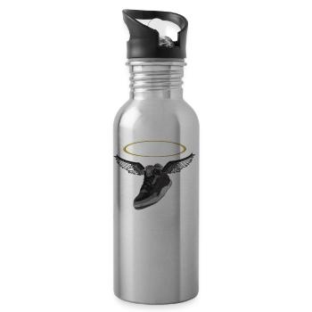 Holy sneaker, sneaker, gift - Water bottle with straw - silver - Right