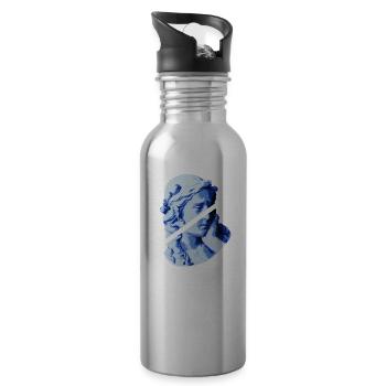 Ästhetische Vaporwave weibliche griechische Marmorstatue - Trinkflasche mit integriertem Trinkhalm - Lightsilver - Rechts