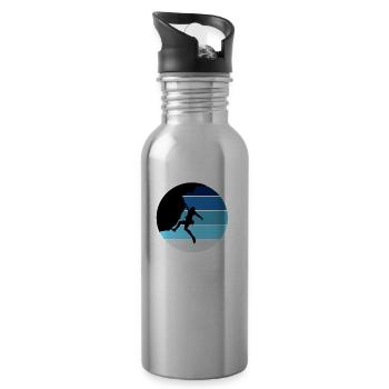 Climbing, gift - Water bottle with straw - silver - Right