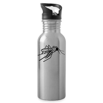 Mosquito mosquito lance fly insect gift - Water bottle with straw - silver - Right