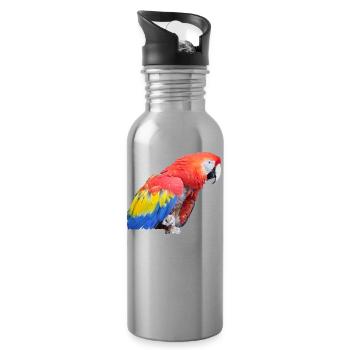 parrot - Water bottle with straw - silver - Right