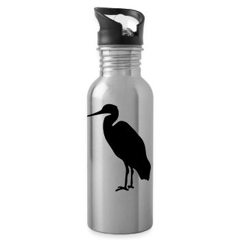 Storch Watvogel - Trinkflasche mit integriertem Trinkhalm - Lightsilver - Rechts