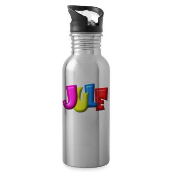 Jule - Balloon Style - Water bottle with straw - silver - Right