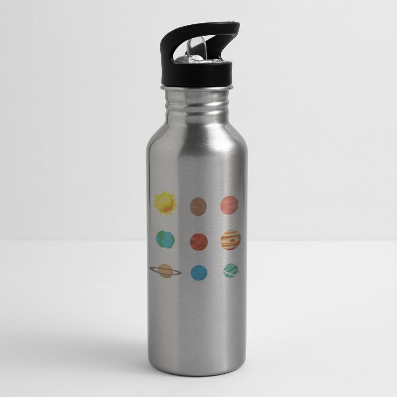 Solar system planets outer space science Water bottle with straw