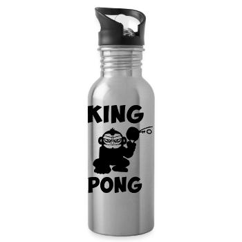 ping pong, table tennis funny humor - Water bottle with straw - silver - Right