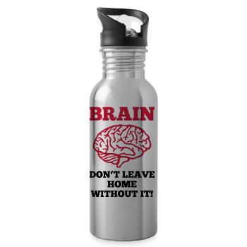Brain - Water bottle with straw - silver - Right