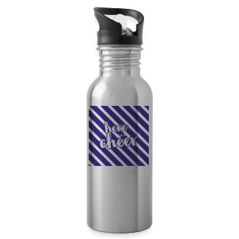 Here For The Cheer - Water bottle with straw - silver - Right