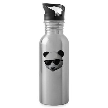 Panda Panda Bear Animal Cool Lunettes de soleil - Gourde avec paille intégrée - argent clair - Droite