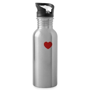 J'aime le club mate - Gourde avec paille intégrée - argent clair - Droite