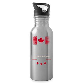 Canada Canada America maple leaf flag flag - Water bottle with straw - silver - Right