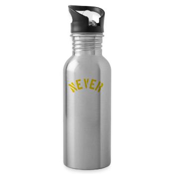 Never Better Daumen hoch Skelett Totenkopf - Trinkflasche mit integriertem Trinkhalm - Lightsilver - Rechts