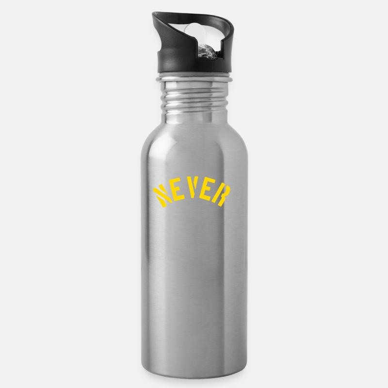 Never Better Thumbs Up Skeleton Skull - Water bottle with straw - silver