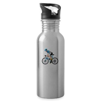 Fahrrad Radsport Radfahrer - Trinkflasche mit integriertem Trinkhalm - Lightsilver - Rechts