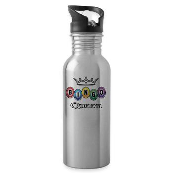 bingo queen play Bingo - Water bottle with straw - silver - Right