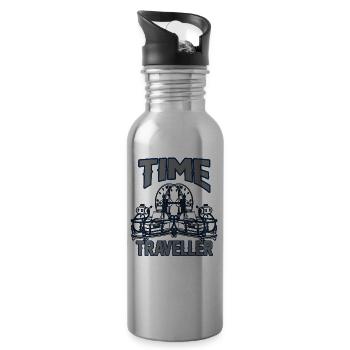 Time travel to the future - Water bottle with straw - silver - Right