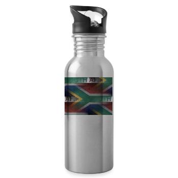 Afrique du Sud - art design - Gourde avec paille intégrée - argent clair - Droite