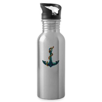 Anker mit Knoten - Trinkflasche mit integriertem Trinkhalm - Lightsilver - Rechts
