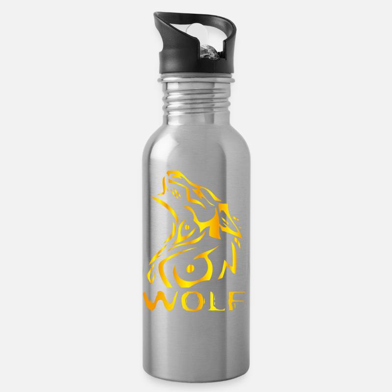 LOUP - LOUP - Gourde avec paille intégrée - argent clair