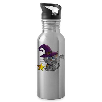 Little kitten magical - Water bottle with straw - silver - Right