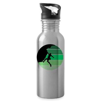 Climbing, bouldering, gift - Water bottle with straw - silver - Right