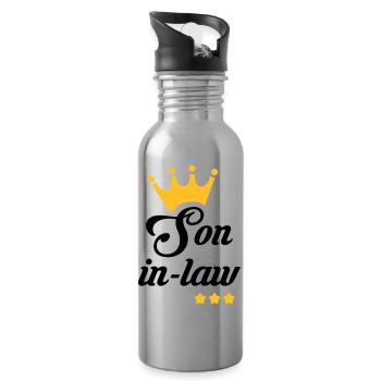 Beau-père belle-mère belle fille beau fils - Gourde avec paille intégrée - argent clair - Droite