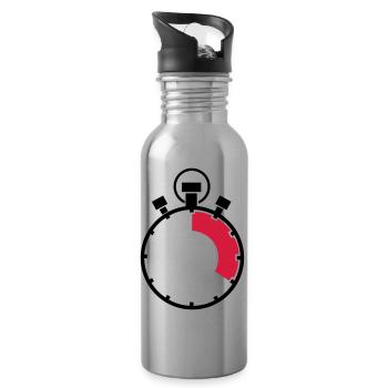 stopuhr_02 - Trinkflasche mit integriertem Trinkhalm - Lightsilver - Rechts