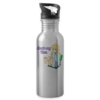Suck my Toes - Trinkflasche mit integriertem Trinkhalm - Lightsilver - Rechts