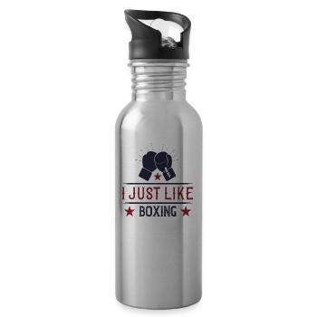 I just like boxing - Trinkflasche mit integriertem Trinkhalm - Lightsilver - Rechts