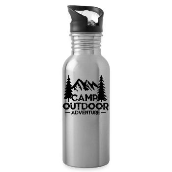 Camp Outdoor Adventure bw - Trinkflasche mit integriertem Trinkhalm - Lightsilver - Rechts