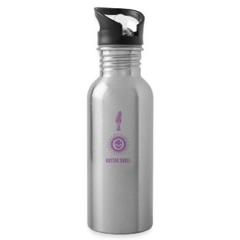 Gitarre - Guitar / Guitar Skull - Water bottle with straw - silver - Right