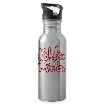 Kölsche Mädsche Kölner Mädchen Kölsch Mundart - Trinkflasche mit integriertem Trinkhalm - Lightsilver - Rechts