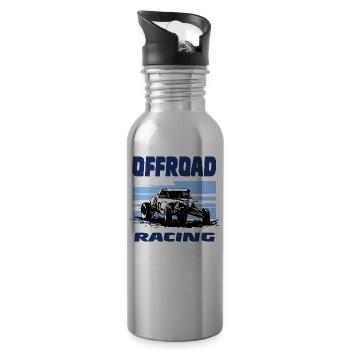 Autocross - Buggy - 4x4 - Offroad - Water bottle with straw - silver - Right