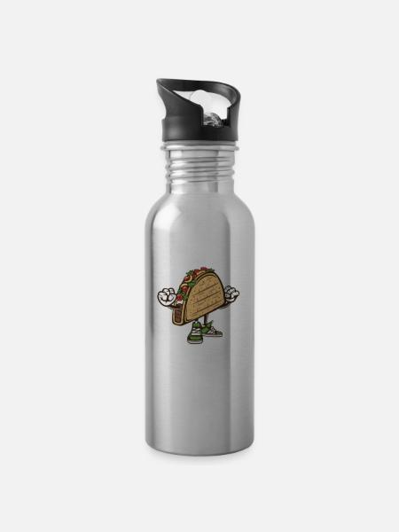 Taco Friday - Water bottle with straw - silver