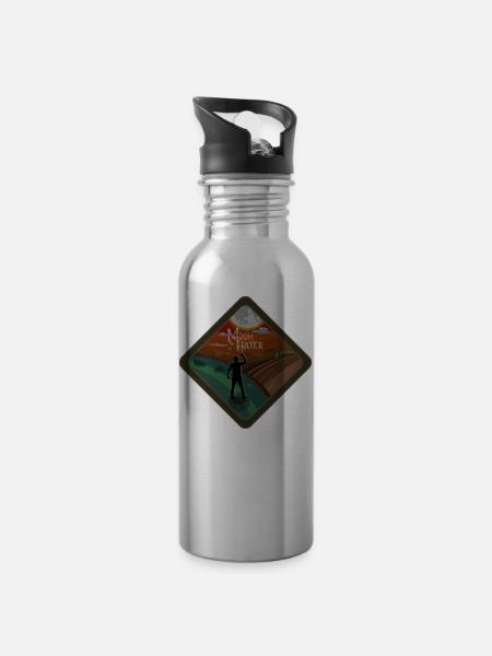 Moon Hater 2 - Trinkflasche mit integriertem Trinkhalm - Lightsilver