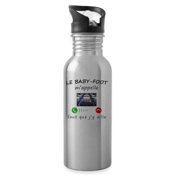 LE BABY-FOOT m'appelle - Gourde avec paille intégrée - argent clair - Droite