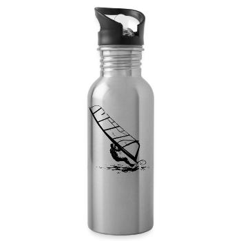 Windsurfing - Surfer - Trinkflasche mit integriertem Trinkhalm - Lightsilver - Rechts