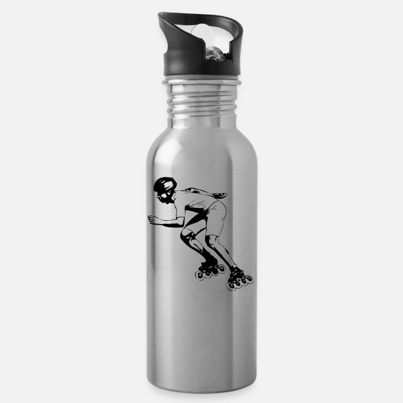 Inline skating - Inline skates - Trinkflasche mit integriertem Trinkhalm - Lightsilver