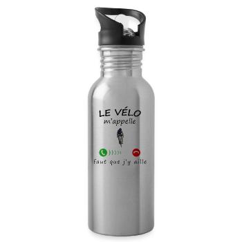 le vélo m'appelle de la collection "appel" - Gourde avec paille intégrée - argent clair - Droite