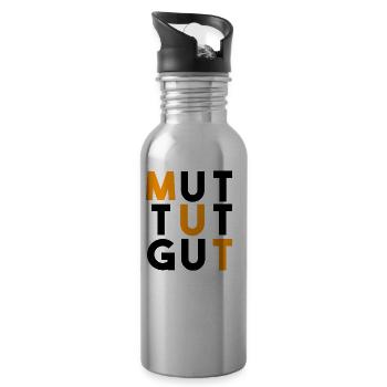MUT TUT GUT - Trinkflasche mit integriertem Trinkhalm - Lightsilver - Rechts