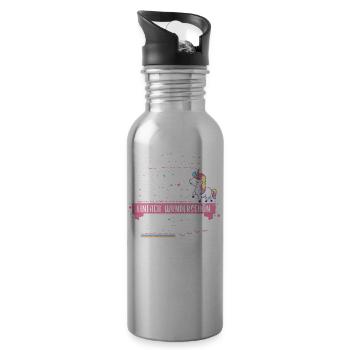 Geburtstag 6 Geburtstag Einhorn Spruch Party - Trinkflasche mit integriertem Trinkhalm - Lightsilver - Rechts