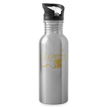 Gitarre Gitarrist Musiker - Trinkflasche mit integriertem Trinkhalm - Lightsilver - Rechts