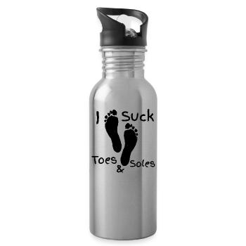 i suck toes & soles - Trinkflasche mit integriertem Trinkhalm - Lightsilver - Rechts