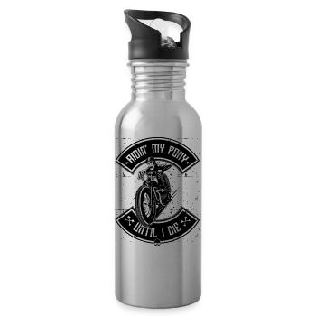 MOTORRAD BIKER CHOPPER - Trinkflasche mit integriertem Trinkhalm - Lightsilver - Rechts