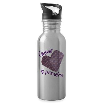 Herz zu nehmen - Trinkflasche mit integriertem Trinkhalm - Lightsilver - Rechts