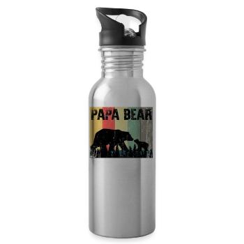 papa Ours - Gourde avec paille intégrée - argent clair - Droite