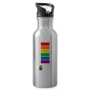 Power Lgbt - Water bottle with straw - silver - Right